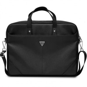 Guess Saffiano Triangle Logo Black torba za prenosnike do 16"