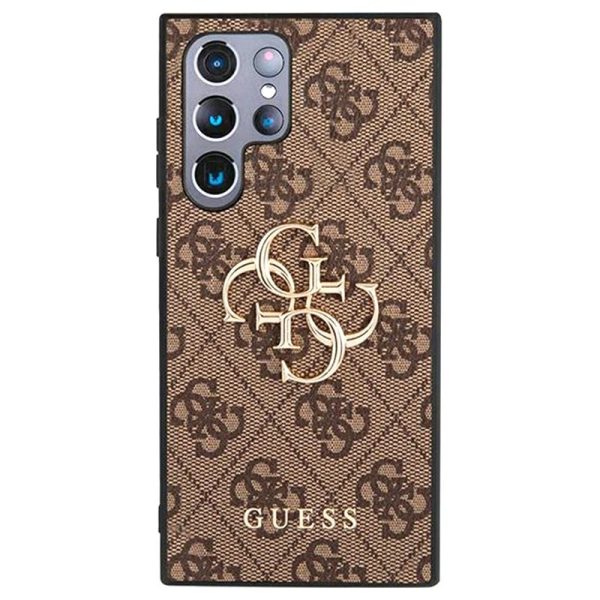 Guess zaščitni ovitek Big Metal Logo Brown Hard Case