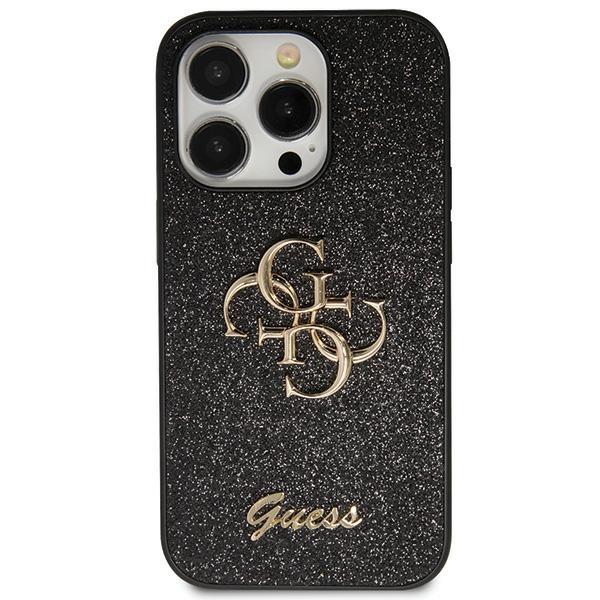 Guess zaščitni ovitek Glitter Script Big 4G Black