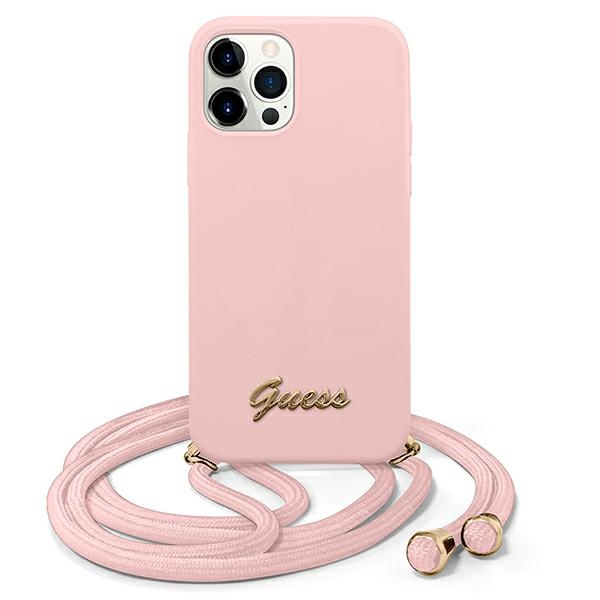 Guess zaščitni ovitek Metal Logo Pink Plus