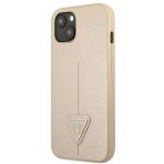 Guess zaščitni ovitek Saffiano Triangle Logo Gold Iphone 13