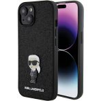 Karl Lagerfeld zaščitni ovitek Glitter Ikonik Metal Logo Black iPhone 15