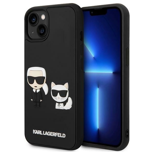 Karl Lagerfeld zaščitni ovitek Iconic Karl Choupette Ikonik 3D Black iPhone 14 Pro