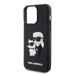 Karl Lagerfeld zaščitni ovitek Iconic Karl Choupette Ikonik 3D Black iPhone 15 Pro Max