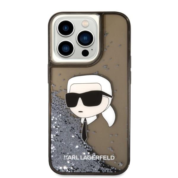 Karl Lagerfeld zaščitni ovitek Liquid Glitter Black Choupette Heads