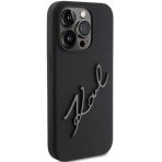 Karl Lagerfeld zaščitni ovitek Silicone Karl Script Black iPhone 15 Pro