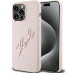 Karl Lagerfeld zaščitni ovitek Silicone Karl Script Pink iPhone 15 Pro