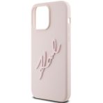 Karl Lagerfeld zaščitni ovitek Silicone Karl Script Pink iPhone 15 Pro