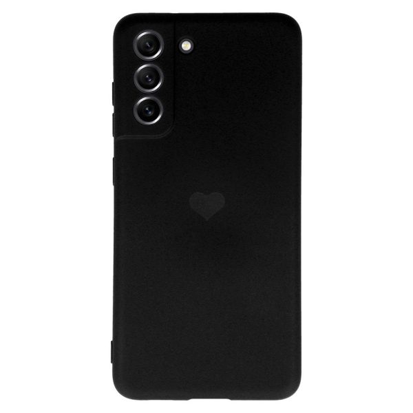 Ovitek Urbie Silicone Heart Black Samsung Galaxy S21 FE