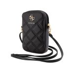 Torbica GUESS Zip Quilted 4G Black